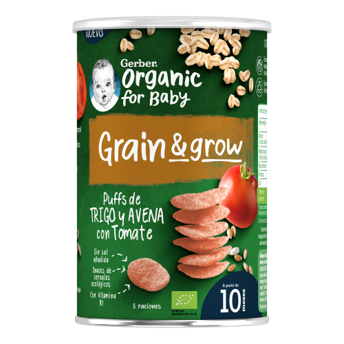 Gerber snack organic trigo avena con tomate (1 bolsita 35 g)