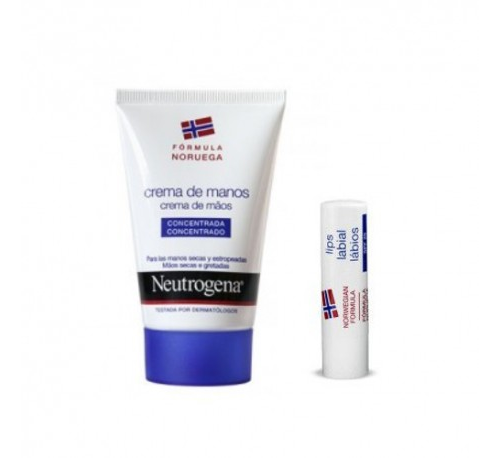 Neutrogena crema de manos concentrada + stick labial spf 20 (1 envase 50 ml + 1 envase 4,8 g pack)