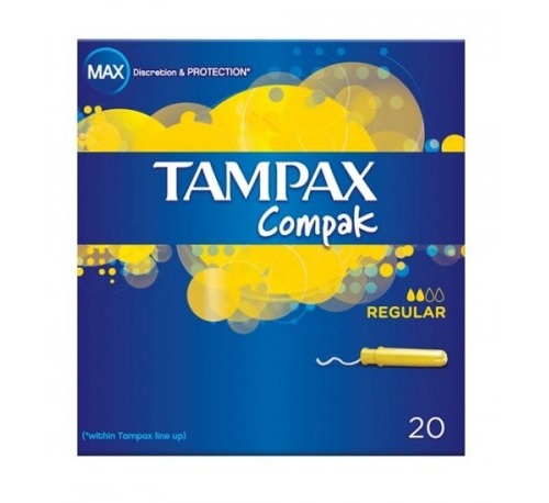 Tampax compak tampon 100%algodon (regular 22 u)