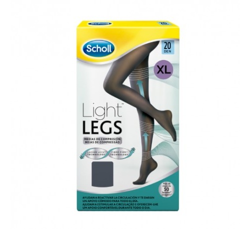 Medias e.t. cint comp ligera 20 den - scholl light legs (negro t - xl)