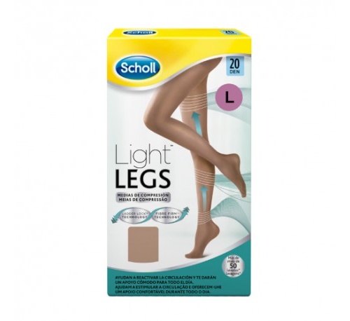 Medias e.t. cint comp ligera 20 den - scholl light legs (carne t- l)