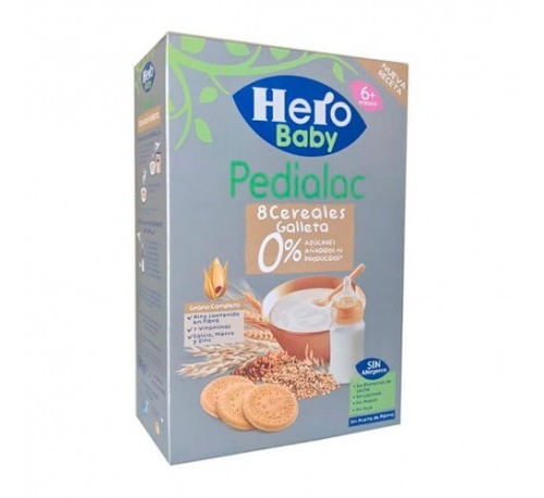 Pedialac papilla 8 cereales con galletas - hero baby (1 envase 340 g)