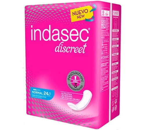 Indasec discreet normal compresa perdidas leves (24 absorb)