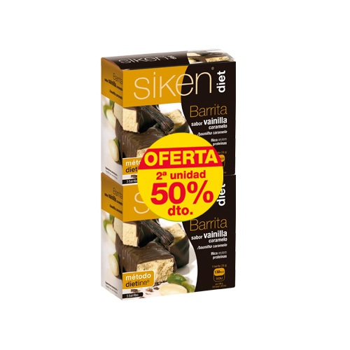 Siken diet (5 barritas 36 g sabor vainilla caramelo)