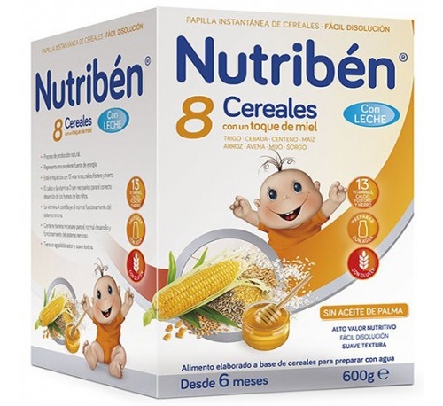 Nutriben 8 cereales y miel c leche adaptada (1 envase 600 g)