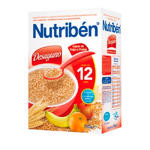 Nutriben desayuno copos de trigo con frutas (1 envase 750 g)