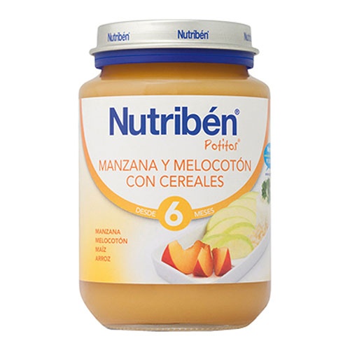 Nutriben manzana melocoton con cereales (1 potito junior 200 g)