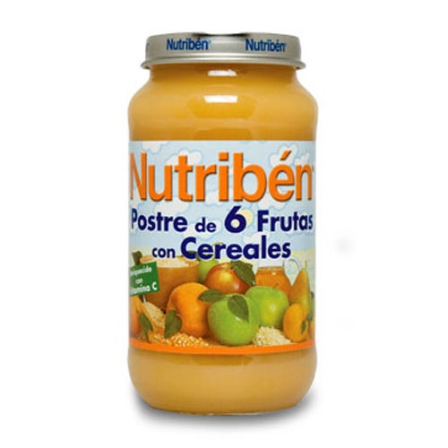 Nutriben postre de 6 frutas con cereales (1 potito grandote 250 g)