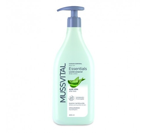 Mussvital essentials locion corporal aloe vera (1 envase 400 ml)