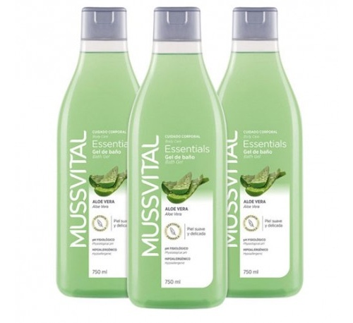 Mussvital essentials gel de baño con aloe vera (1 envase 750 ml)