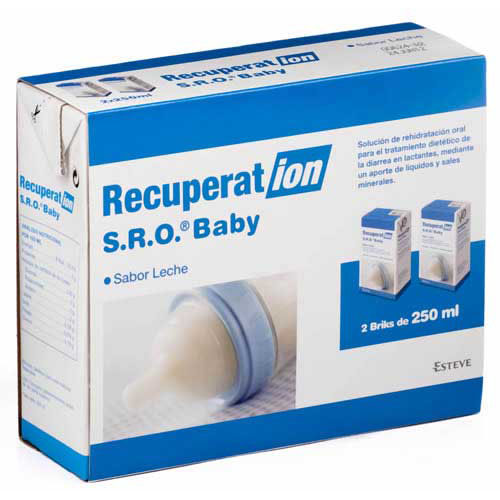 Recuperat-ion suero oral s.r.o. baby (2 bricks 250 ml sabor leche)