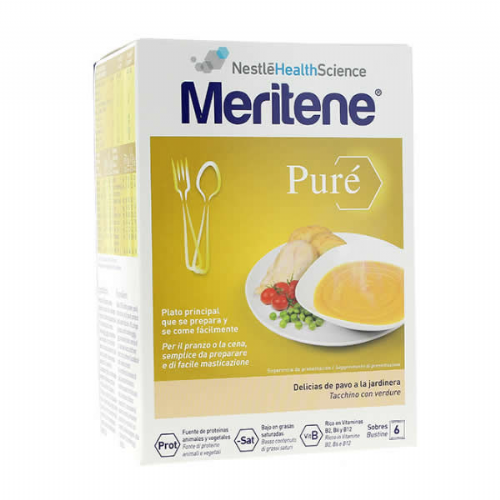 Meritene pure - delicias de pavo a la jardinera (1 envase 450 g)