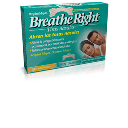 Rhinomer by breathe right - tira adh nasal balsamica (mentoladas 8 u)