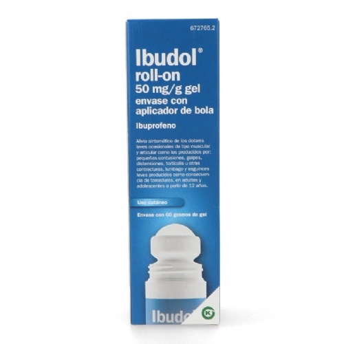 IBUDOL ROLL-ON 50 MG/G GEL ENVASE CON APLICADOR DE BOLA , 1 tubo de 60 g