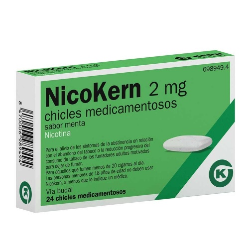 QUITT 2 MG CHICLE MEDICAMENTOSO SABOR MENTA  , 24 chicles