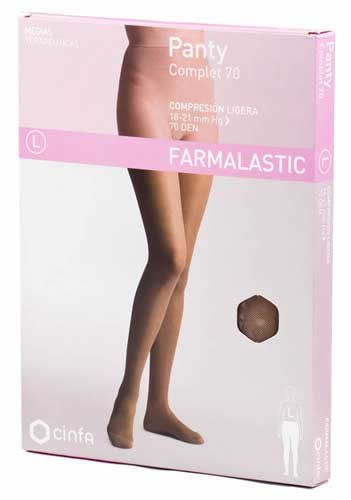 Panty compresion ligera 70 den - farmalastic (talla pequeña color camel)