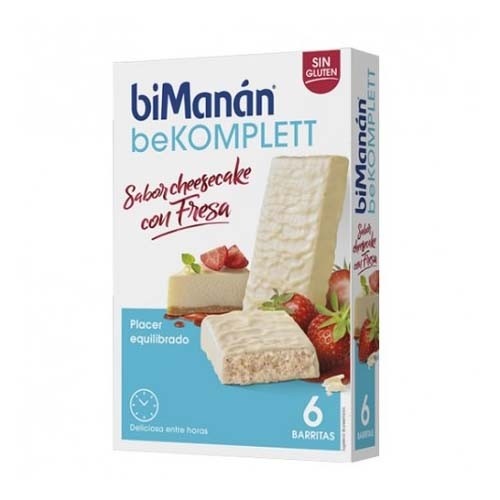 Bimanan bekomplett snack (6 barritas 35 g sabor cheesecake con fresa)