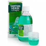 TANTUM VERDE 1,5 mg/ml SOLUCION PARA GARGARISMOS Y ENJUAGUE BUCAL , 1 frasco de 240 ml